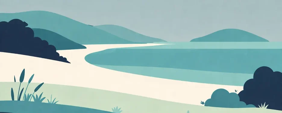 38_40 Coastal landscape illustration representing calm and emotional balance