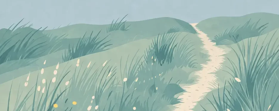Calm nature path landscape representing mental clarity and support